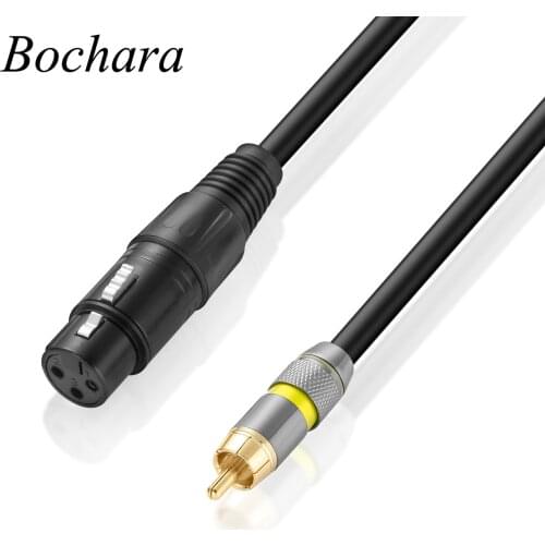 Bochara XLR Female to RCA Male Gold Plated Cable Dual Shielding(Foil+Braided inside )1M 1.5M 2M 3M 5M 10M