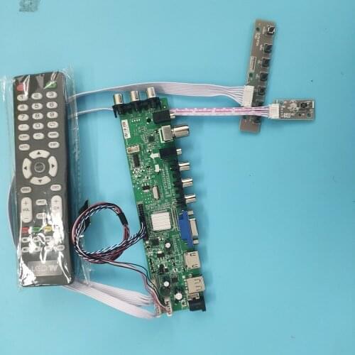 Kit For LP125WH2(SL)(B3) TV LVDS USB HDMI DVB-T DVB-T2 VGA remote LED Signal controller board digital 1366X768 40pin WLED 12.5"