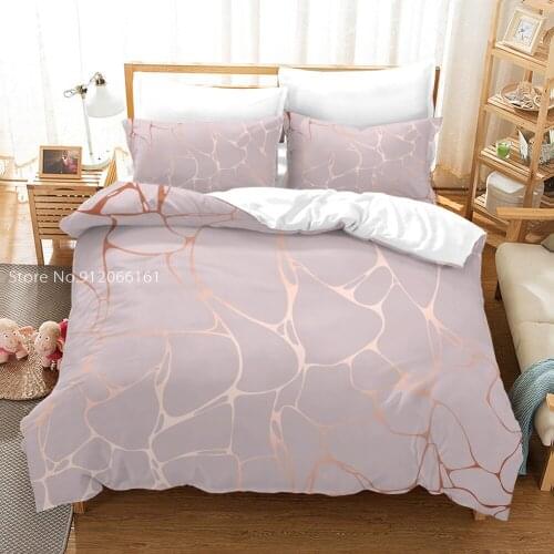 Marble Pattern Bedding Set 3D Print Ins Duvet Cover King Queen Double Bed Quilt Cover Superfine Fiber Bedspread 3 Pcs