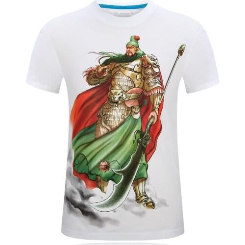 2021Summer Chinese Style 3d Guan Gong Print Short Sleeved T-shirt New S-6xl Plus Size Loose Stretch Casual Men Top Free Shipping
