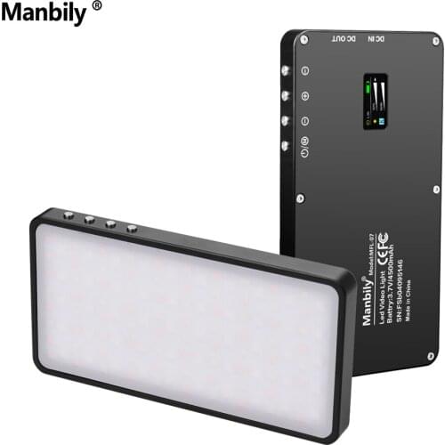Manbily RGB LED Video Light Panel 3000-6500K Mini Pocket Fill Light OLED Screen for Recording Selfie Live Streaming Photography