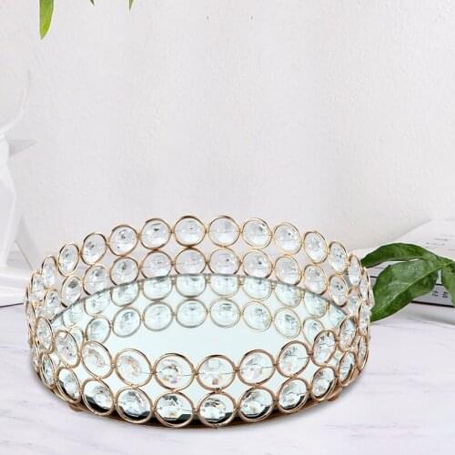 Metal Frame Mirror Storage Tray Household Bedroom Cosmetics Stacking Tray Bathroom Toiletries Storage Tray Desktop Decoration