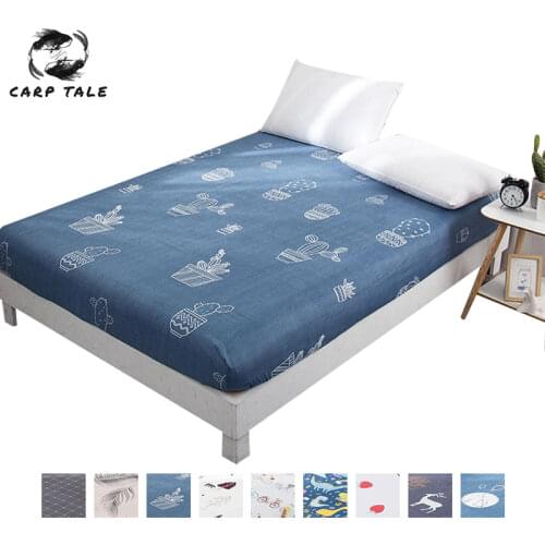 Multi-size 2020 Nordic New Printed Mattress Protector Mattress Cover for Bedroom Soft Fitted Sheet for Single/Double Bed