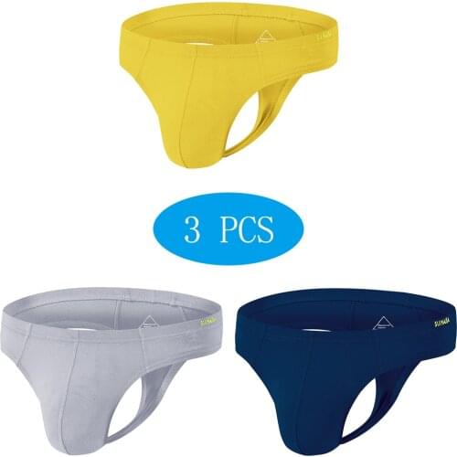 Mens Underwear Seamless U Convex Low-Waist Pantiesbreathable Sexy Exotic Multicolor Combination