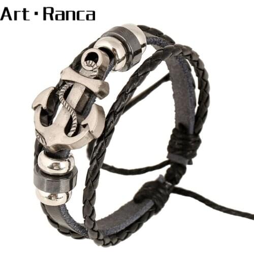 Fashion Mariner Anchor Bracelet Punk Outdoor Leisure Hand Mens and Womens Cortex Bracelet