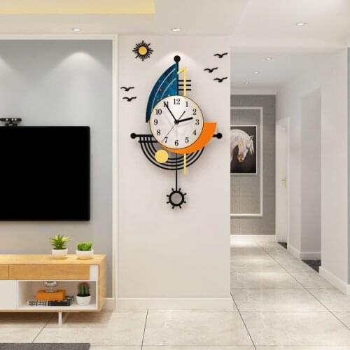 Clock wall clock living room light luxury household personalized Nordic clock wall simple atmosphere creative wall Watch