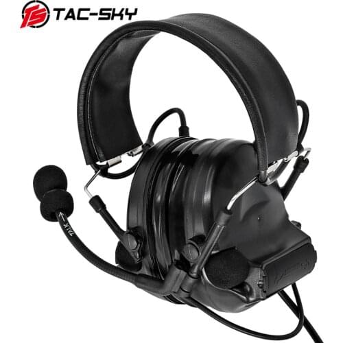 TAC-SKY COMTAC II silicone earmuffs version outdoor sports noise reduction pickups military shooting earmuffs tactical headsetBK