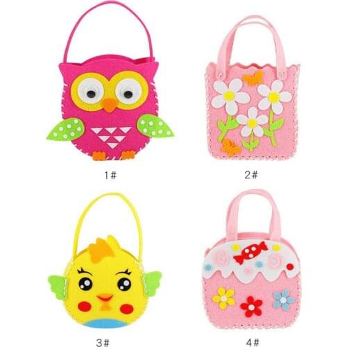 Non-Woven Fabric DIY Handbag Children Craft Toy Mini Bag Non-woven Cloth Colorful Handmade Bag Cartoon Animal Children Handbags