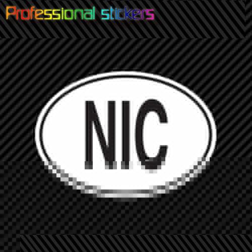 NIC Nicaragua Country Code Oval Sticker Decal Self Adhesive Nicaraguan Euro Stickers for Motos, Cars, Laptops, Phone