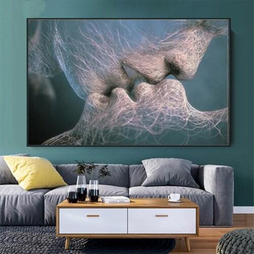 New hot full square round DIY diamond painting abstract kiss diamond embroidery cross stitch resin home hotel wall decoration