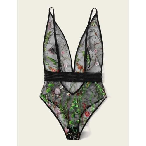 2020 New Cosplay Sexy Hot Bodysuit Women Erotic Costumes Perspective Deep V Baby Dolls Teddy Sexi Babydoll Underwear Lingerie