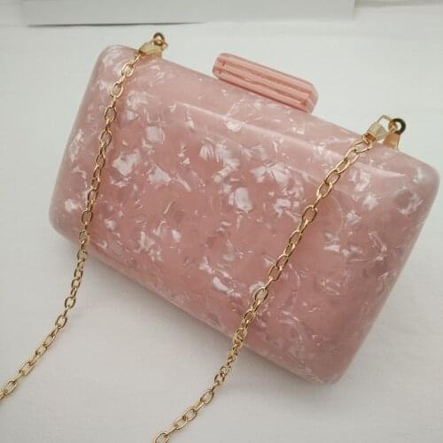 Gnirue New Brand Fashion Women Evening Bags Pink Cute Handbags Luxury Party Prom Acrylic Bags Woman Wedding Bride Casual Clutch
