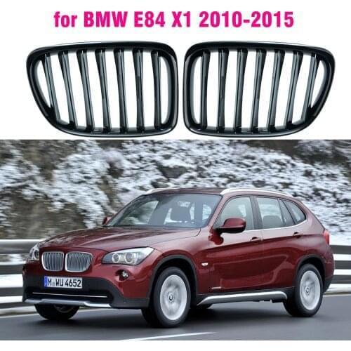 Front Gloss black kidney sport grilles Hood grill for BMW E84 X1 2010 2011 2012 2013 2014 2015 Car Styling