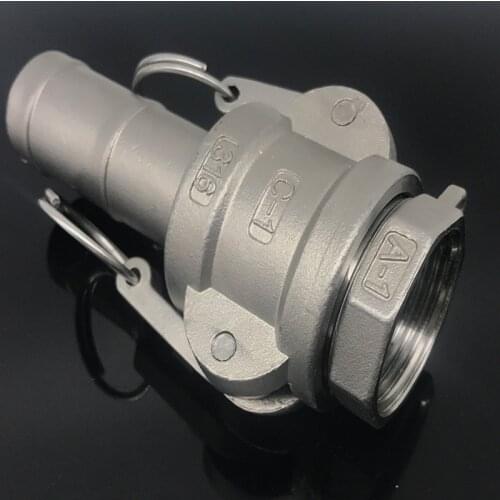 Quick connect hose Tail Barb 304 Stianless Steel Type C+A Socket Camlock Fitting Cam and Groove Coupler inside the wire joint