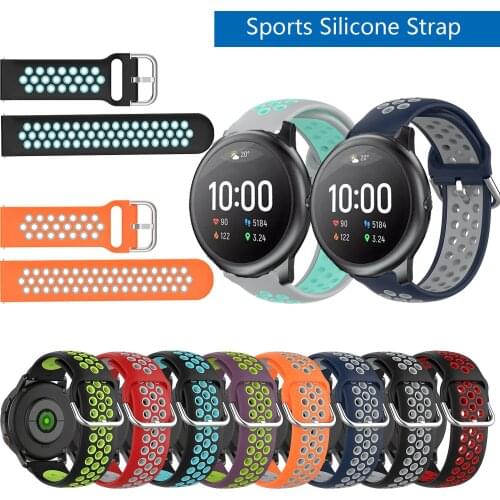 20mm 22mm Sport Silicone Breathable Strap For Haylou Solar LS05 Replacement Watchbands
