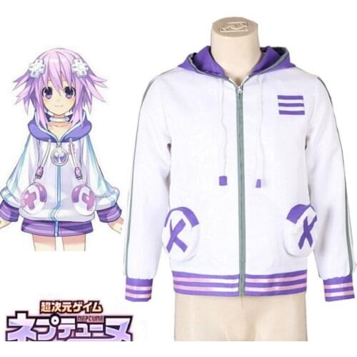 High-Q Unisex Anime Cos Hyperdimension Neptunia Neptune Cosplay Costume Hoodie Jacket Coat