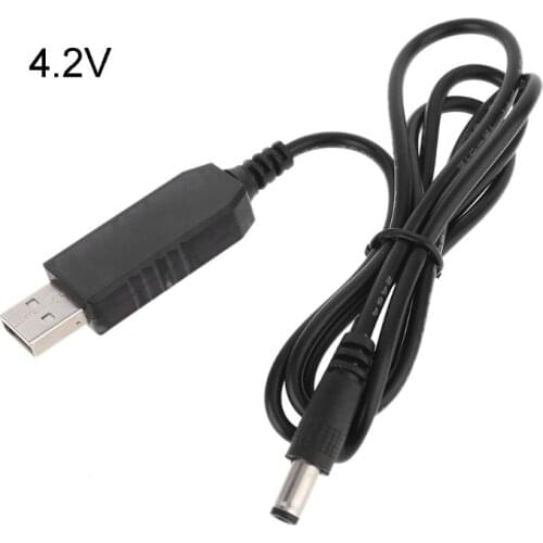 Universal USB 5V to 4.2V 8.4V 12.6V DC 5.5x2.1mm Charge Line Converter Power Charging Cable for 18650 Lithium Battery Pack C7AA