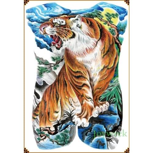 Waterproof Temporary Tattoo Sticker colorful tiger large whole back tatto stickers flash tatoo fake tattoos for men women