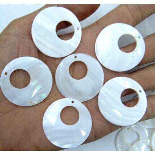 Natural Quartz crystal Abalone Shell carved the Round shell pendant for diy Jewelry making necklace Accessories 10PCS A23