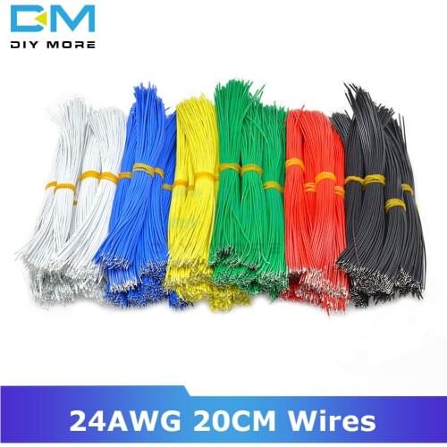 100PCS 24AWG 20CM Tin-Plated Breadboard PCB Solder Cable Fly Jumper Wire Cable 1007-24AWG Tin Conductor Wires Electrical Wires