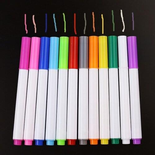 12 Colors Liquid Chalk Pens For Wall Sticker Kids Room Blackboard Erasable Non-dust Chalk Removable Marker Pen Stationery