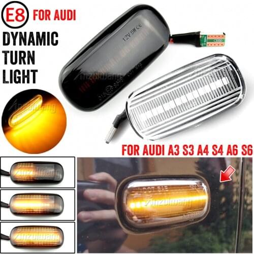 2Pcs Led Dynamic Side Marker Turn Signal Light Sequential Blinker Lamp For Audi A3 8P A4 B6 B7 A8 A6 S6 C5 C6 4f Pre-facelift