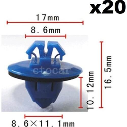 20pcs OEM Nylon For Toyota Rocker Panel Moulding Clips Retainer Fastener 75495-35010 Prado / 4 Runner / Highlander
