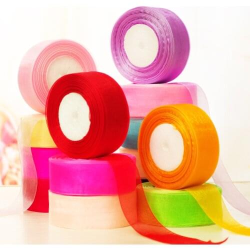 4cm Organza ribbon transparent decorative ribbon DIY hair ribbon gift art decoration materials holiday gift package 45meters