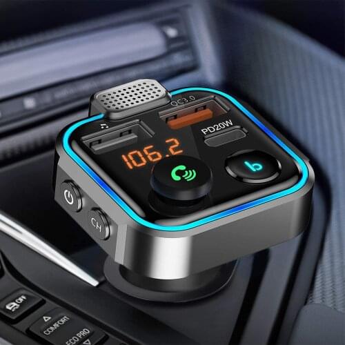 Bluetooth Car Wirless Radio Adapter FM Transmitter AUX MP3 Player FM Modulator with Hands-free Speaking Dual USB Fast Charger