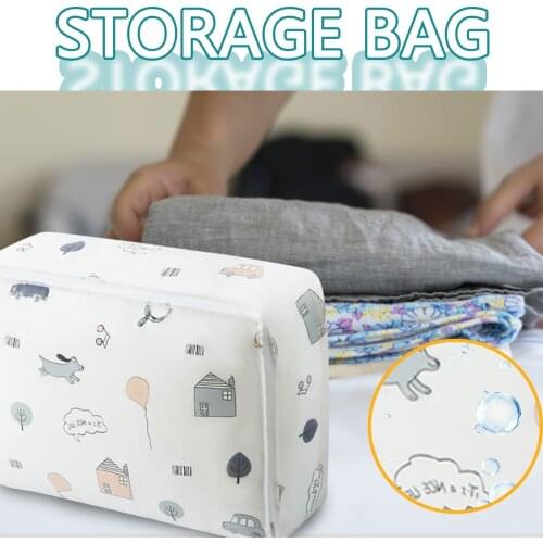 Large Capacity Clothes Storage Bag Waterproof Dustproof Bag Zipper Closure Blanket Quilt Storage Pouch Wardrobe Closet Organizer