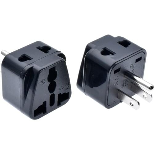 Black White 250v 10a CE copper Universal america Grounded 3 Pin AC Power adaptor Plug US Canada Japan Travel Adapter Type B