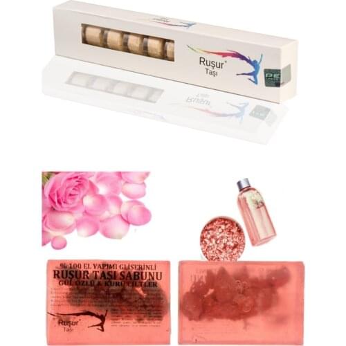 E11 1 Box Ruşur Stone And Ruşur Stone Soap Rose extract 100 Handmade