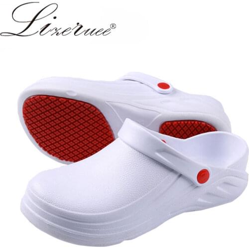 EVA Hotel Kitchen Clogs Non-slip Waterproof Oil-proof Work Shoes Breathable Resistant Kitchen Cook Chef Shoes Plus Size 46