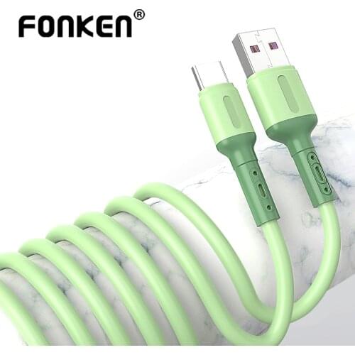 FONKEN Liquid Silicone charge Cable For Xiaomi Samsung USB Type C Phone Charger Cable Micro USB Fast Charging Cord Mobile Cable