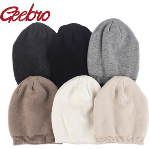 Geebro Candy Color Knitted Newborn Kids Beanies Hat Wool Solid Slouchy Beanies For Girls Boys Baby Warm Cashmere Outdoor Hats