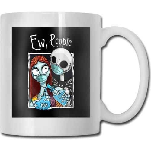 Nightmare Before Christmas Jack And Sally Jack Sally Wearing Face Text Brand Style Gift Classic Hot Mug Cup