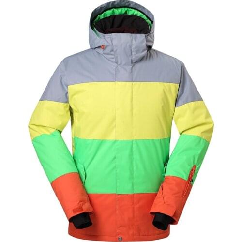 GSOU SNOW Mens Ski Suit Male Single Board Double Board Skiing Jacket Outdoor Wear-resistant Warm Waterproof Breathable Ski Coat