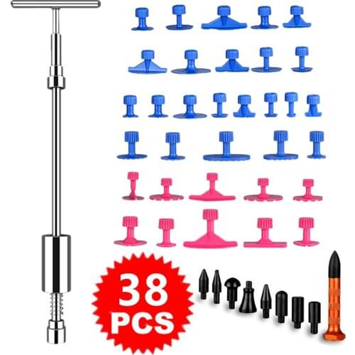 Car Paintless Hammer Repair Dent Puller Slide 28PCS Tabs Removal Tool Hail Dent Repair Kit Slide Puller