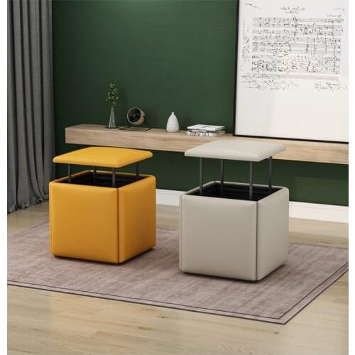 Creative household tea table low stool small family living room sofa stool Nordic multifunctional magic cube combination stool
