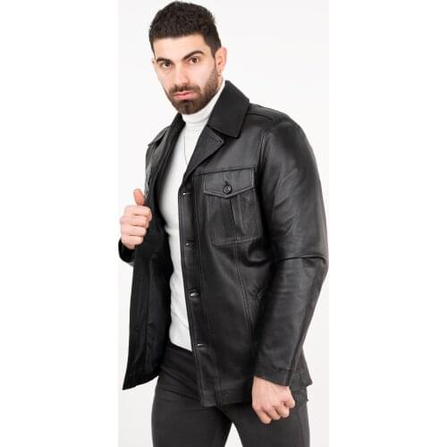 New Fashion Genuine Leather Jackets Mens Jacket Button outwear Male Business Casual Mens Coats Long Jackets 2021 Spring Autumn