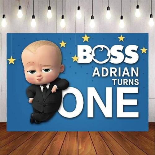 Custom Cartoon Animation Boy Baby Photography Background Backdrop Boss Kids Birthday Party Decoration Tapestry Photo Studio