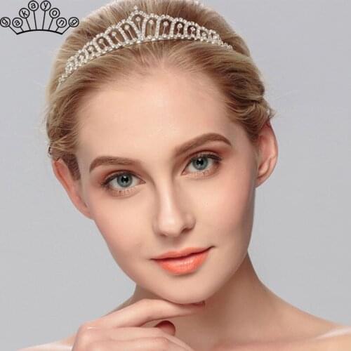 Elegant Gold Color Crystal Rhinestone Hair Jewelry Headband Charm Wedding Flower Crown Bridal Tiaras Accessories