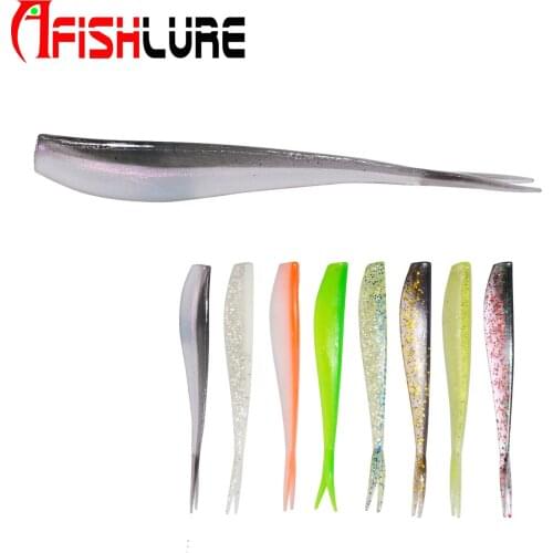 AR51 long fork tail minnow 70mm 1.3g 8pcs bulk stock soft fishing worms lure forked tail