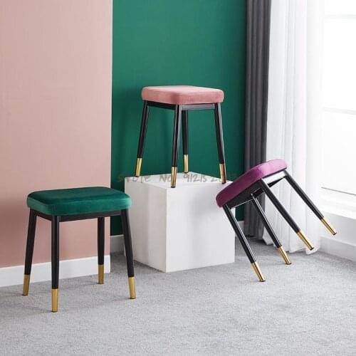 Nordic dressing stool makeup stool iron art light luxury Dengzi simple modern makeup chair bedroom net red dressing table stool