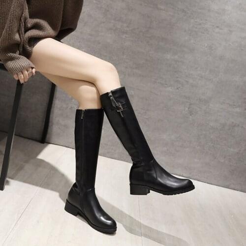 SKLFGXZY 2020 autumn winter Genuine leather Womens boots The knee boots warm European classic knight boots Womens shoes