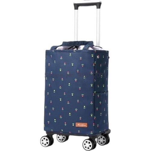 Shopping Cart Shopping Cart Small Cart Mom Shopping Bag Cloth Bag Picnic Insulation Trolley Cart Push-pull Cart Folding Small Tr