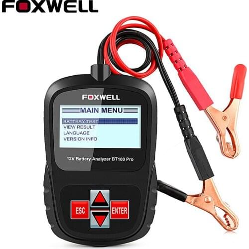 FOXWELL BT100 12V Car Battery Tester for Flooded, Battery Detector