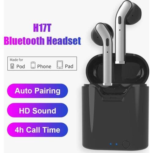 Tws H17T Noise Cancelling Wireless Earbuds Stereo Bt V5.Long Conntection Earphone H17T For Workout Running Gym Sports Headset