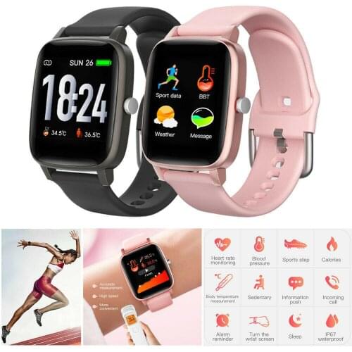 Water-Resistant Smart Watch Body Temperature Heart Rate Monitoring Women Men Smartwatch for Android iOS Cell Phone