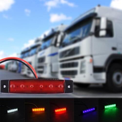 1PCS 30PCS 12V 6 LED Truck Trailer Pickup Side Marker Indicators Light Red White Yellow Blue Green Car Decor